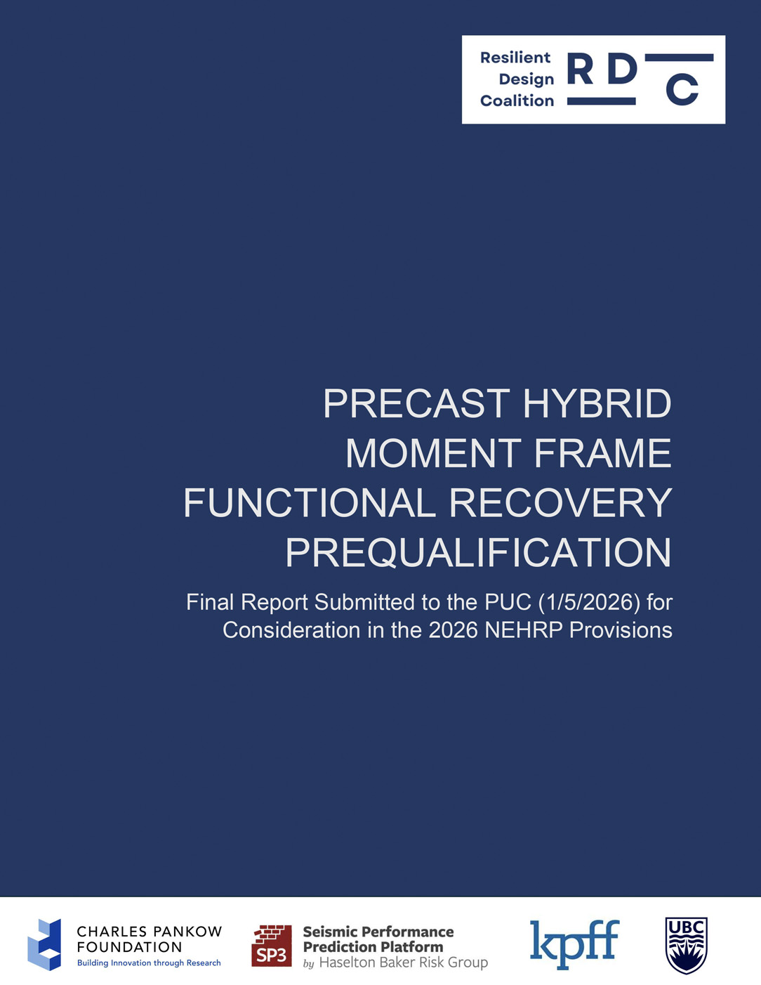 Precast Hybrid Moment Frame report cover