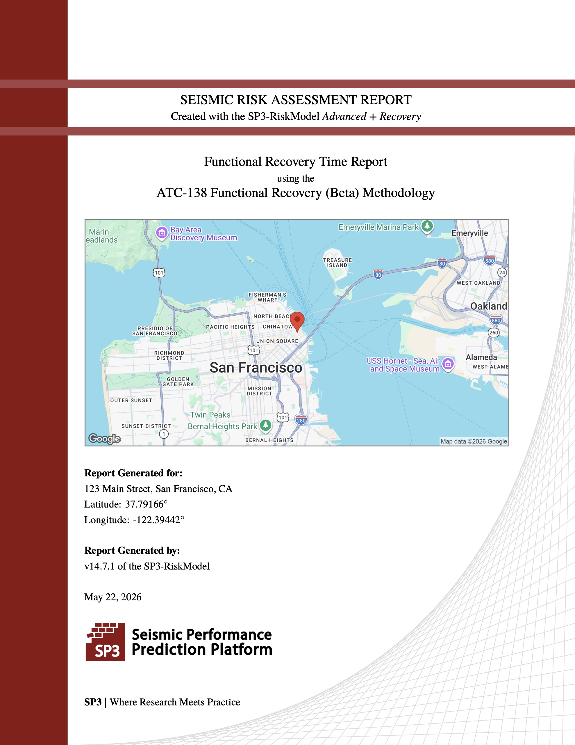 Functional Recovery Report sample
